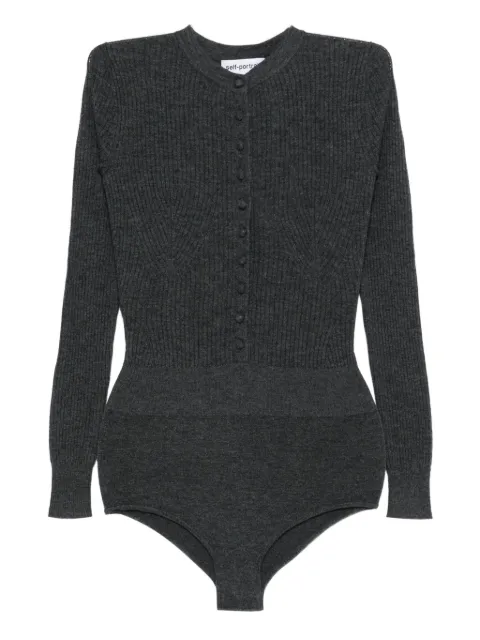 Self-Portrait ribbed-knit bodysuit