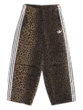 adidas leopard-print three-stripe track pants - Brown
