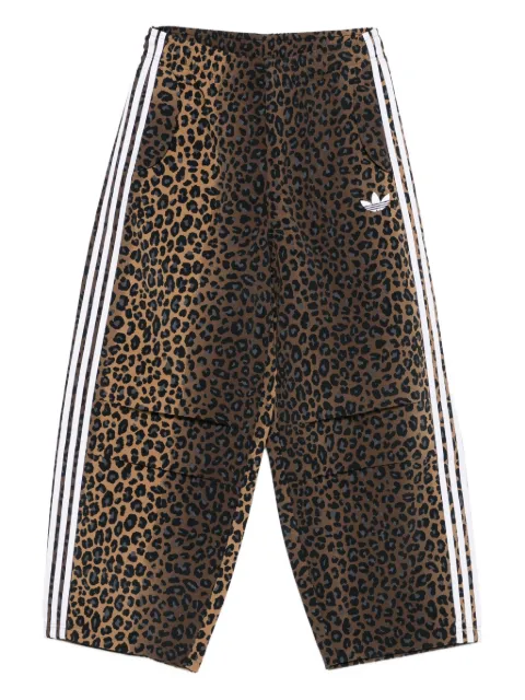 adidas leopard-print three-stripe track pants