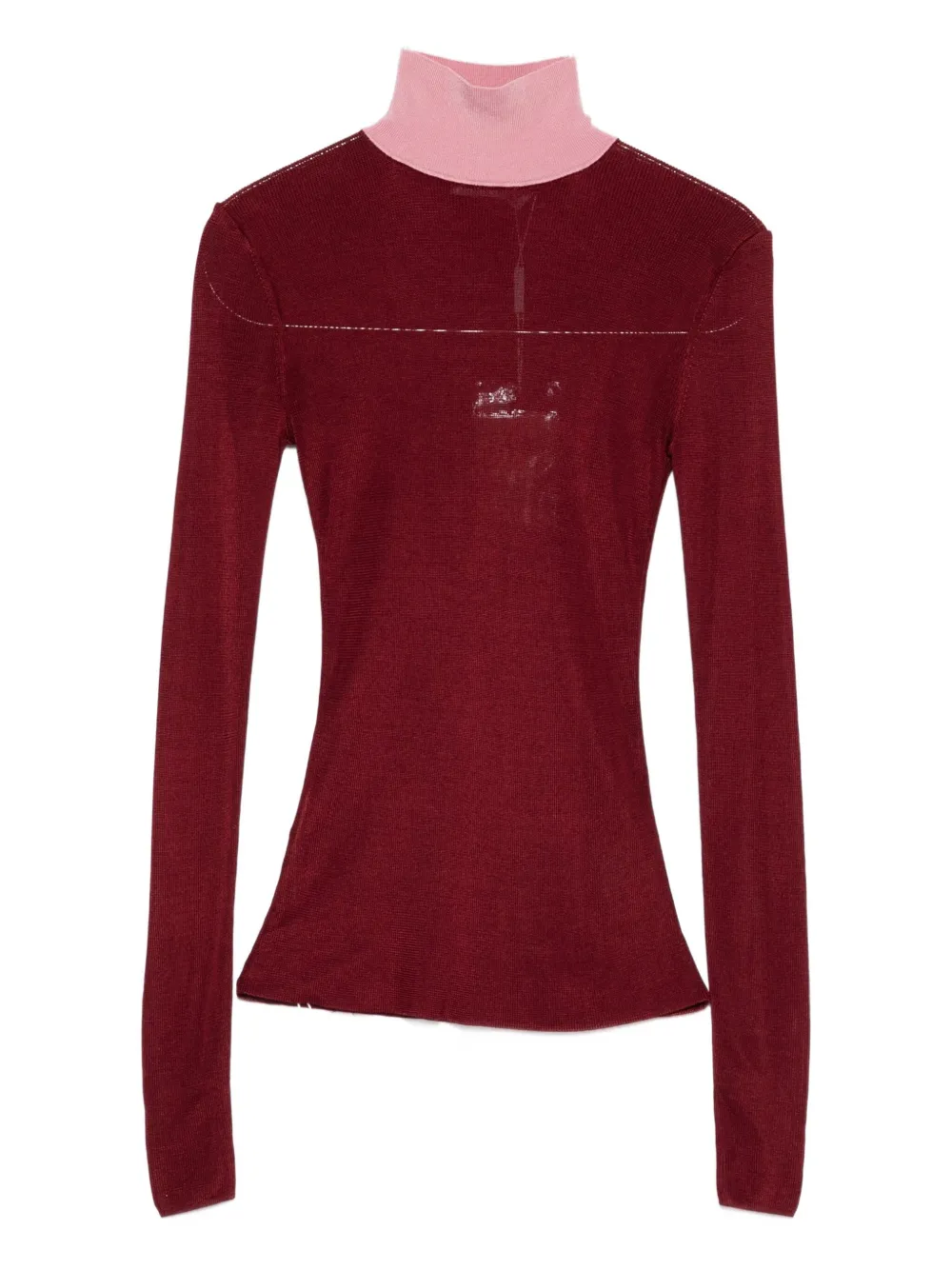 high-neck long-sleeve sweater