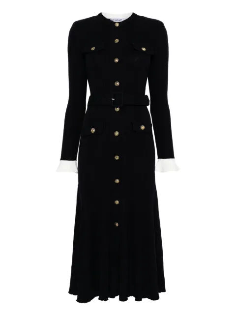 Self-Portrait button-detailed ribbed-knit maxi dress