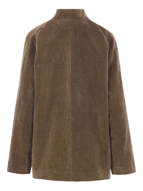 Uma Wang toggle-fastening Velvet Jacket | Brown | FARFETCH