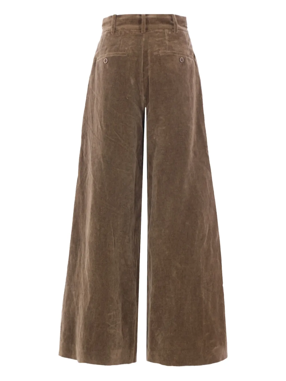 Uma Wang dart-detail velvet trousers - Bruin