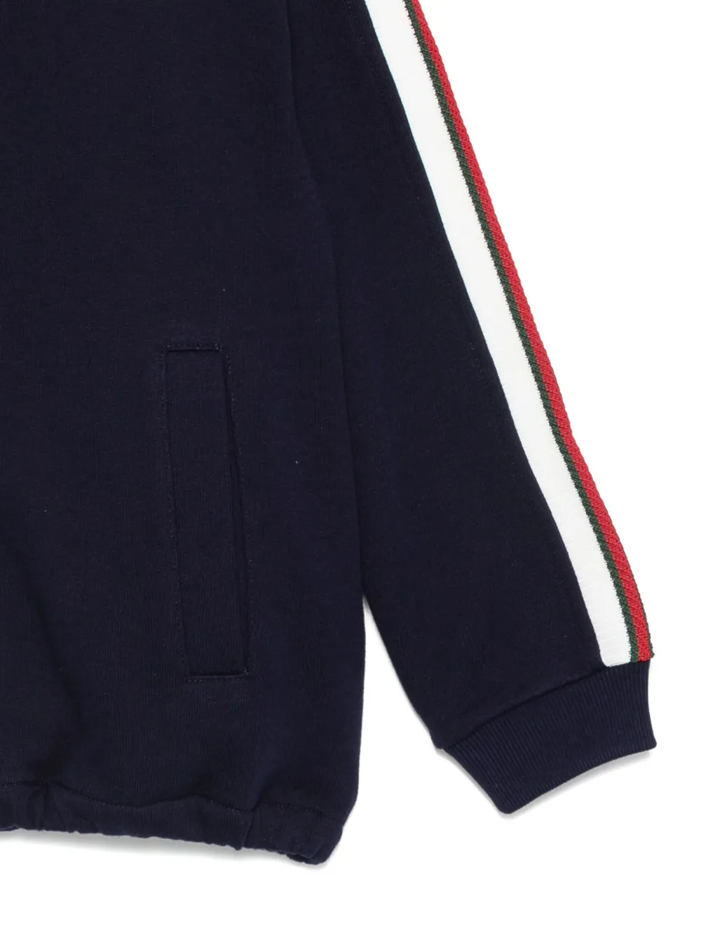 Gucci Kids Sweater met rits en streepdetail Blauw