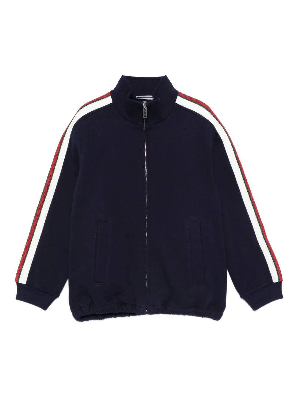 Gucci Kids Sweater met rits en streepdetail Blauw