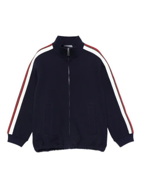 Gucci Kids stripe-detail zip-up sweatshirt