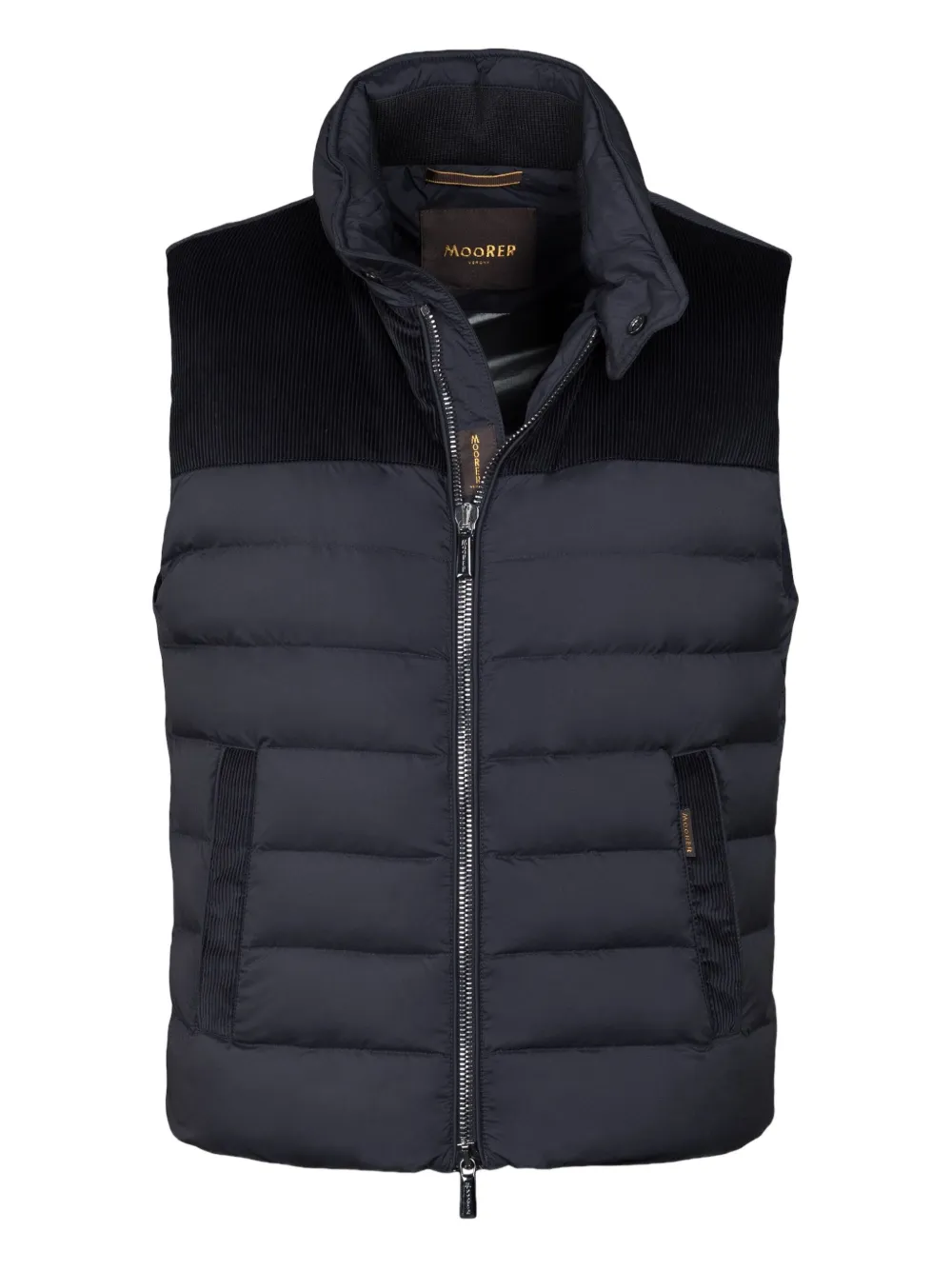 Moorer corduroy-panel quilted gilet Grijs