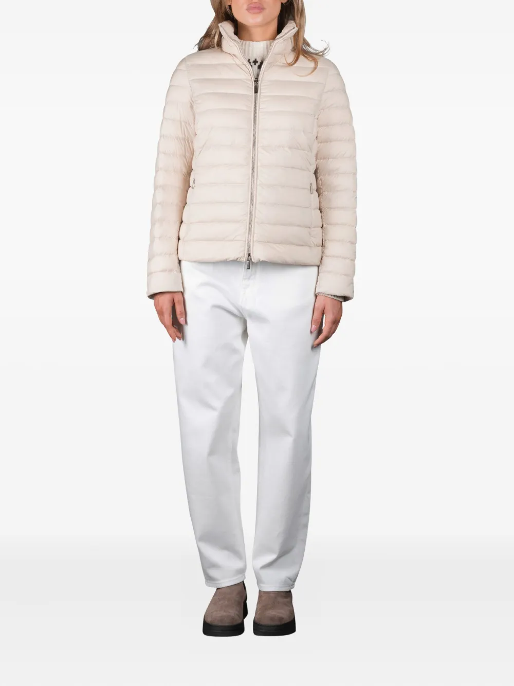 Moorer Donsjack met ritssluiting Beige