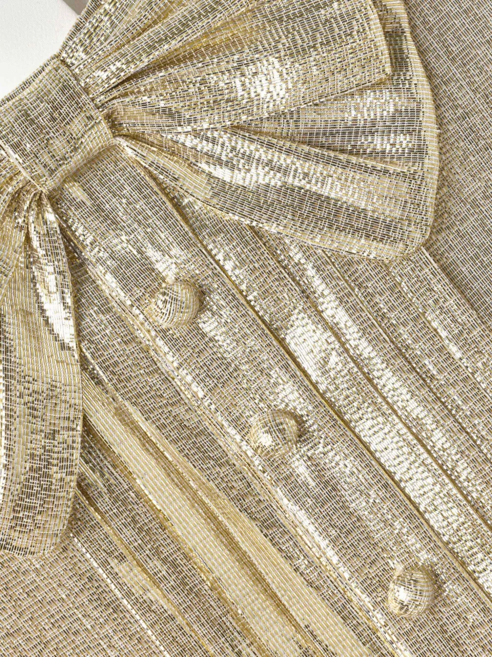 Self-Portrait Kids sleeveless bow-pleated dress Goud