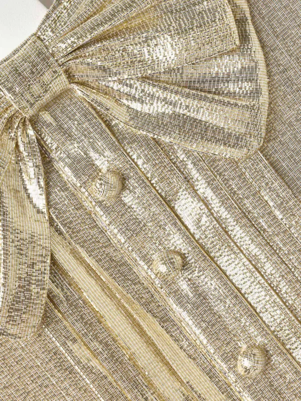 self-portrait - Gold Metallic Sleeveless Dress - Age 7/8 self-portrait - Gold Metallic Sleeveless Dress - Age 7/8