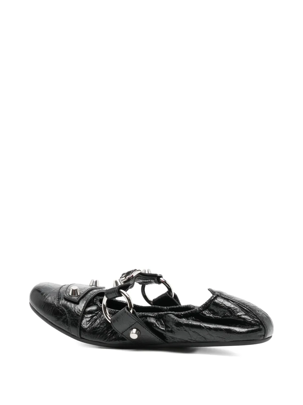 Balenciaga leather ballerina shoes Black