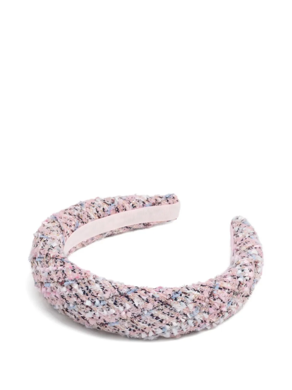 Self-Portrait Kids Tweed gewatteerde haarband Roze