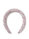 Self-Portrait Kids tweed padded headband - Pink