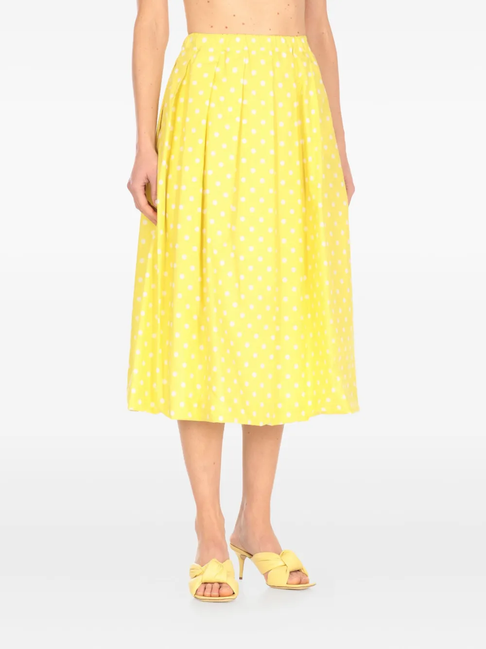 Fabiana Filippi polka-dot midi pleated skirt - Geel