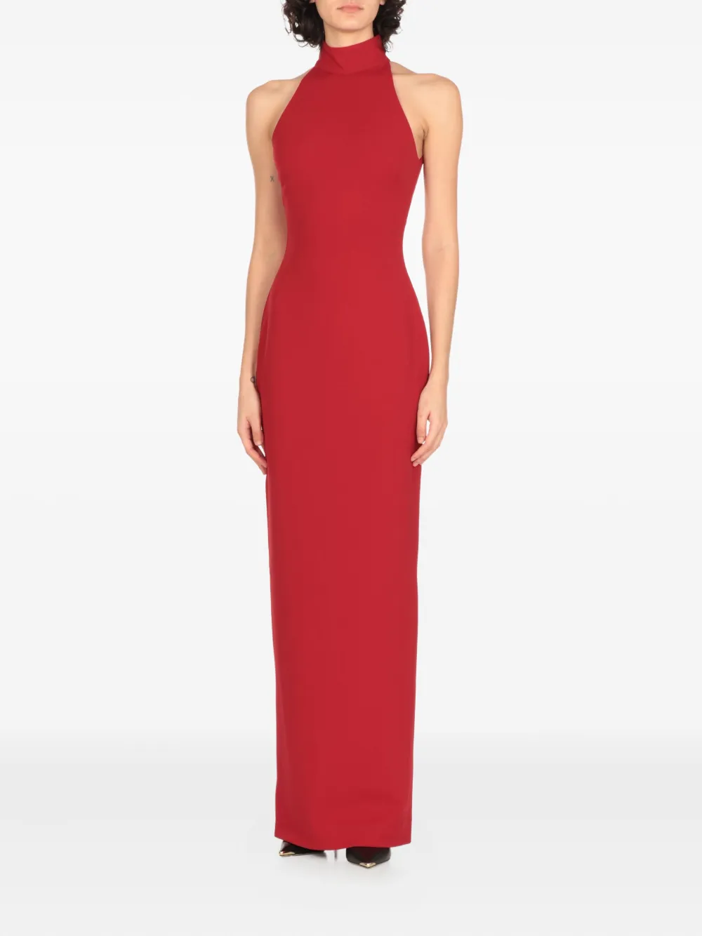 Solace London turtleneck sleeveless maxi party dress - Rood
