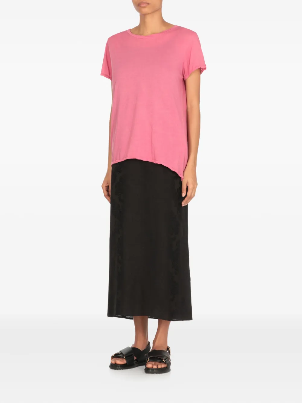 Avant Toi T-shirt met asymmetrische afwerking Roze