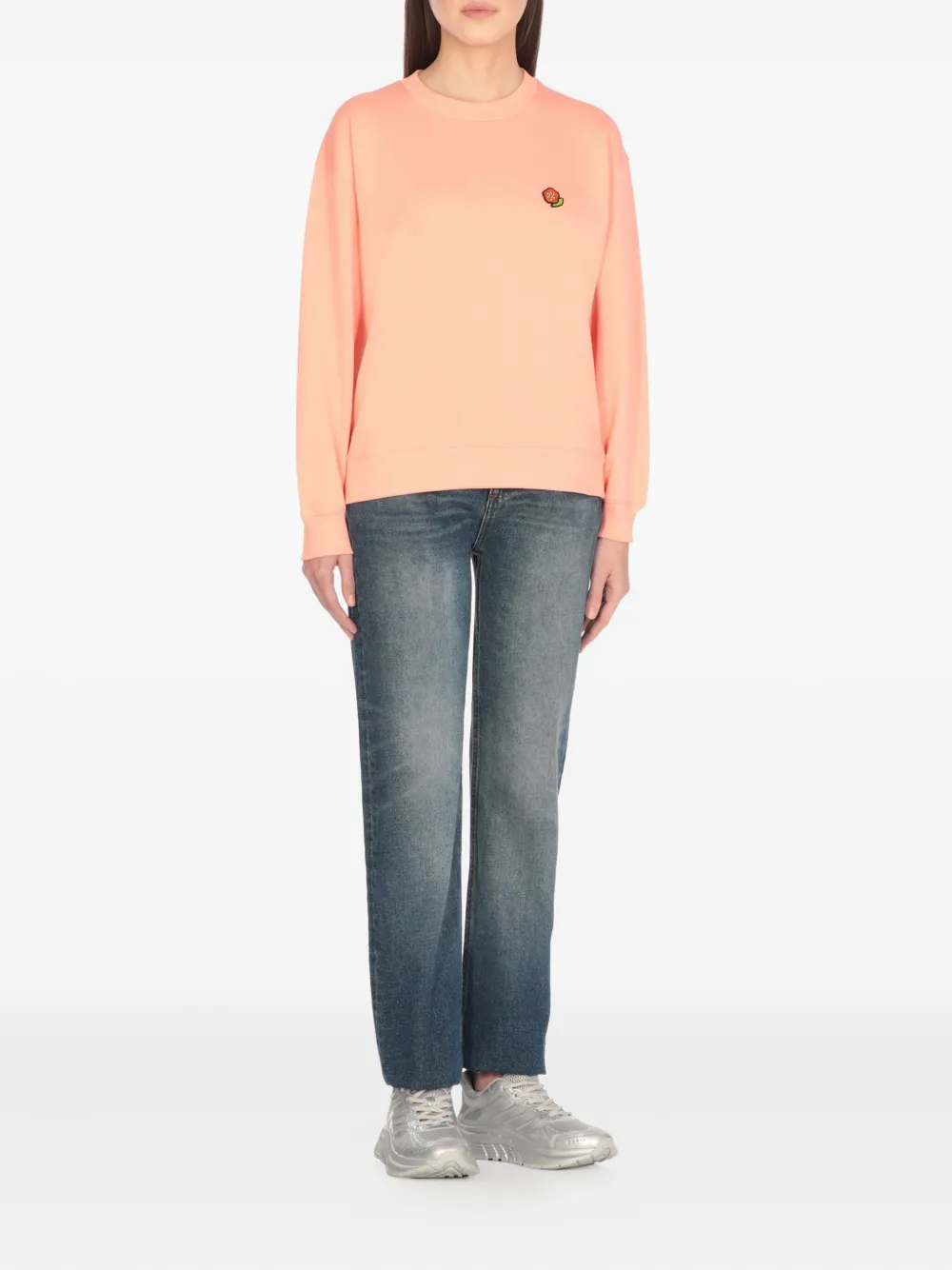 Kenzo Katoenen sweater met geborduurde bloemen Roze