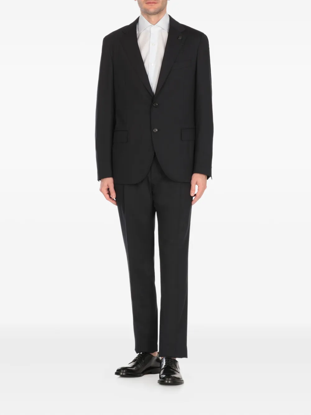 Lardini single-breasted wool-blend suit Blauw