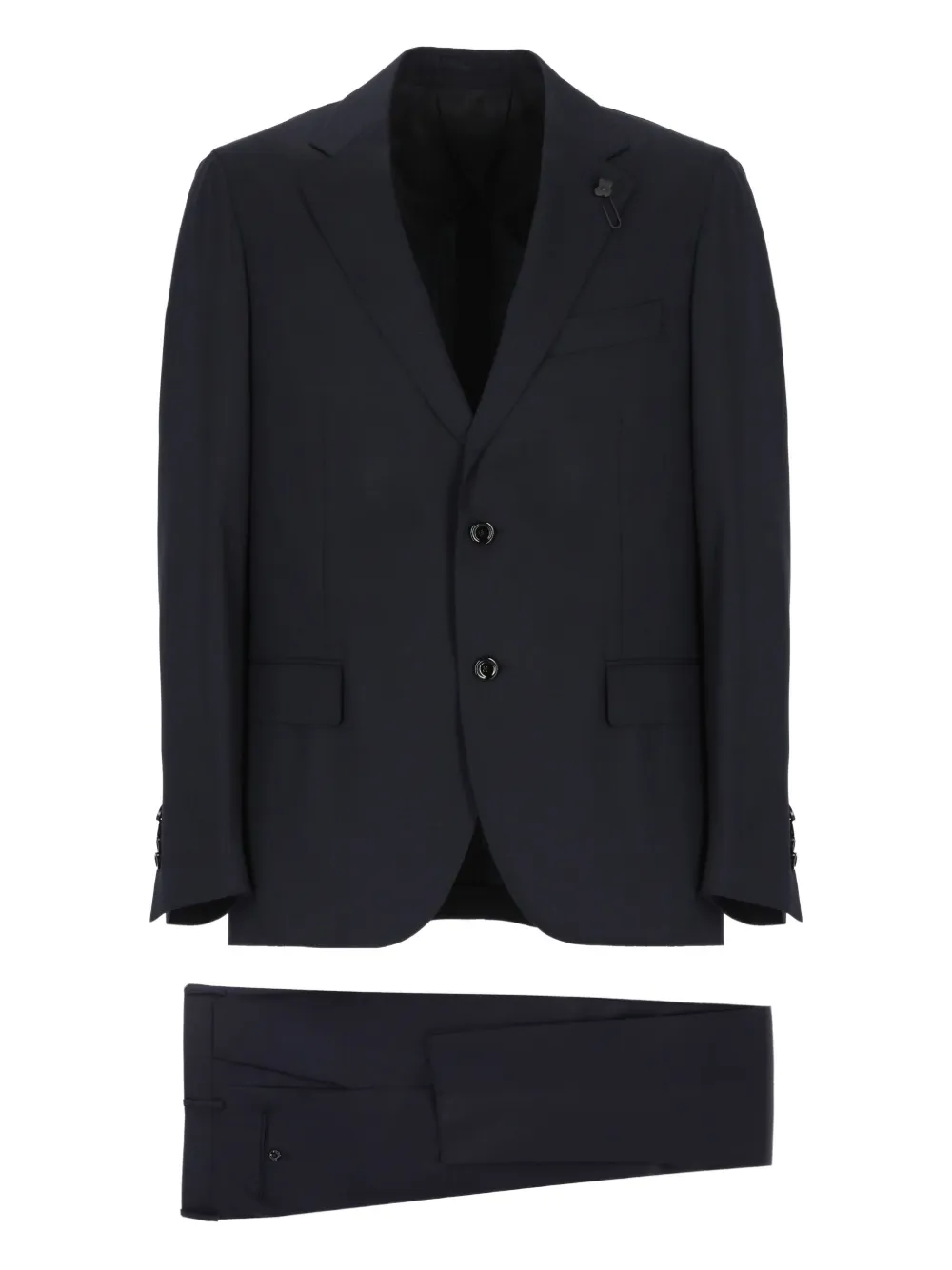 single-breasted wool-blend suit