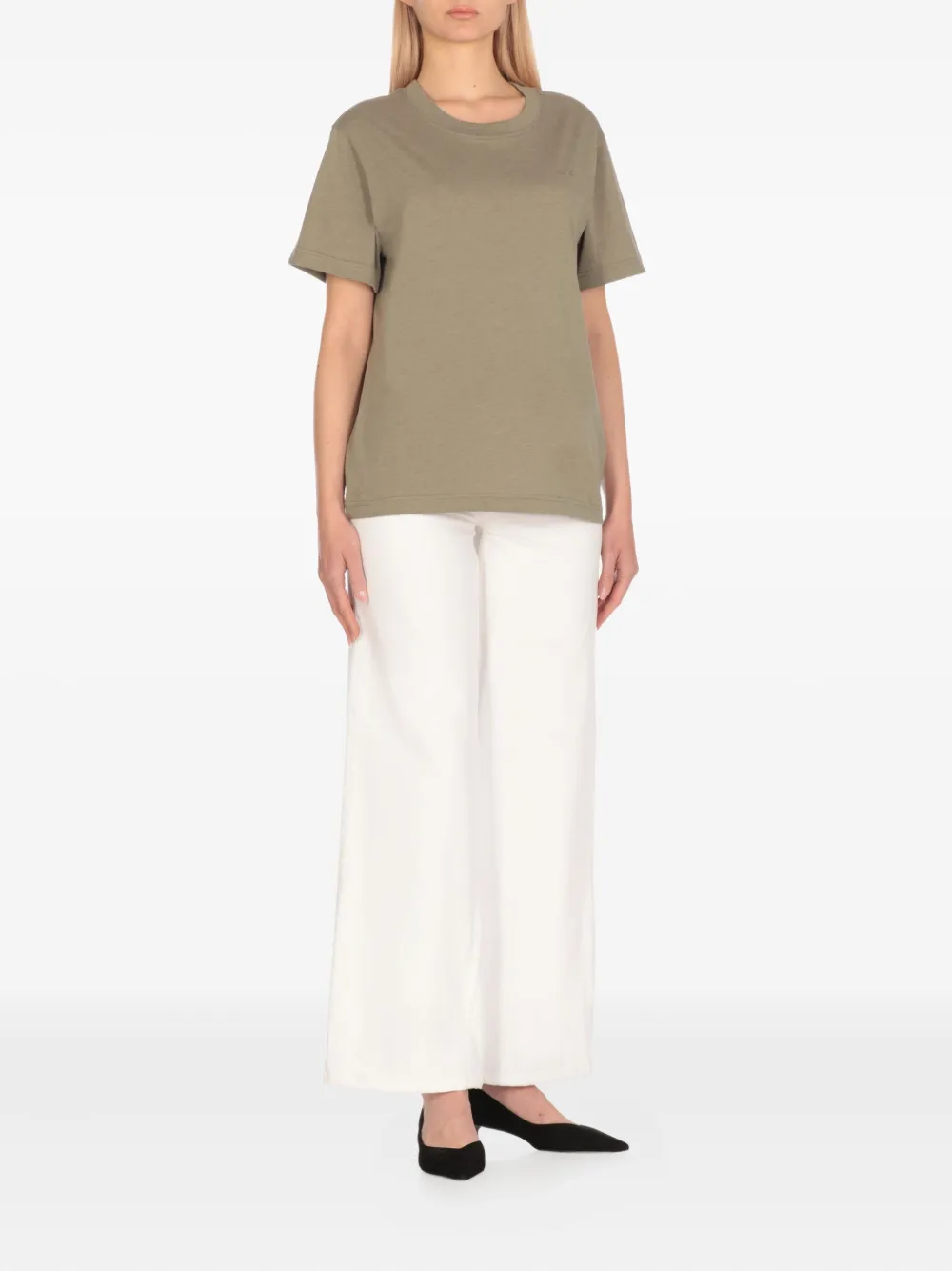 A.P.C. T-shirt met geborduurd logo Groen