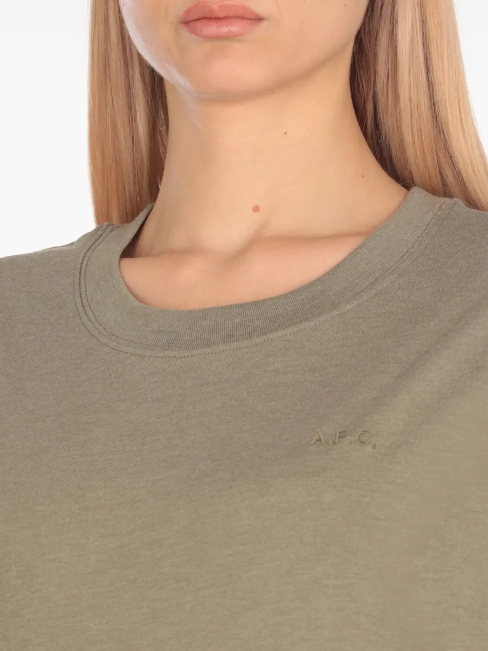A.P.C. T-shirt met geborduurd logo Groen