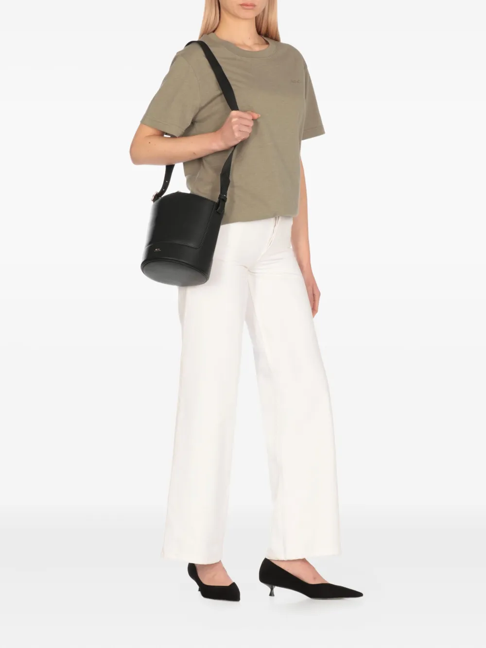 A.P.C. T-shirt met geborduurd logo Groen