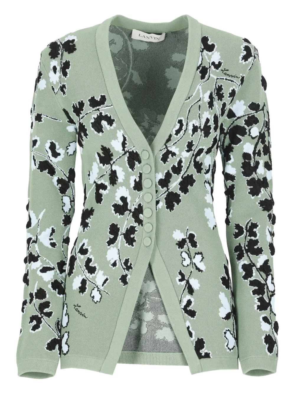 floral-pattern buttoned cardigan