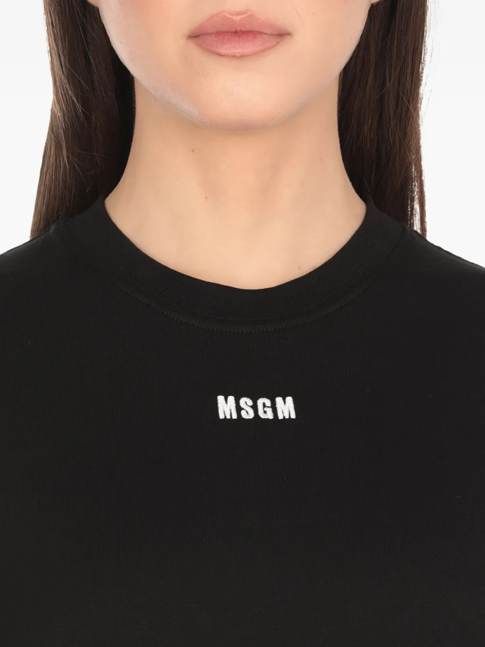 MSGM Jurk met geborduurd logo Zwart