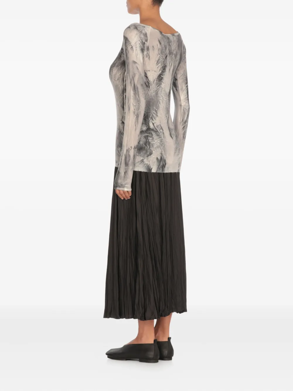 Avant Toi Trui met tie-dye print en boothals Grijs