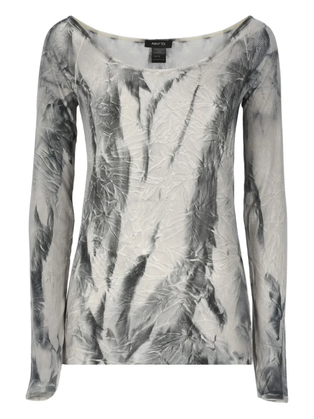 Avant Toi Trui met tie-dye print en boothals Grijs