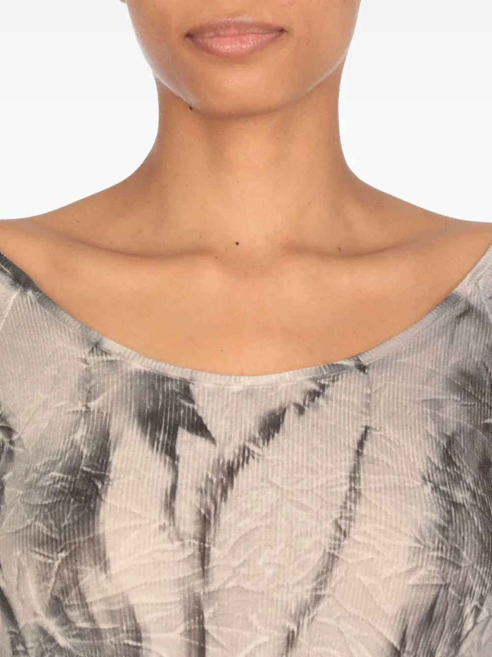 Avant Toi Trui met tie-dye print en boothals Grijs