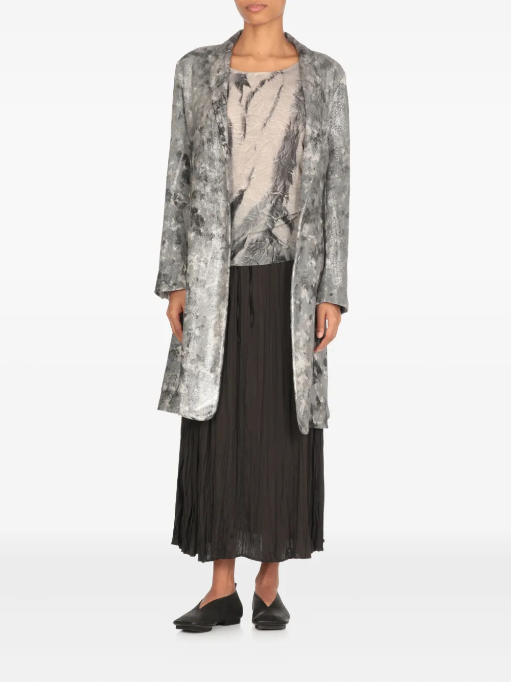 Avant Toi Trui met tie-dye print en boothals Grijs