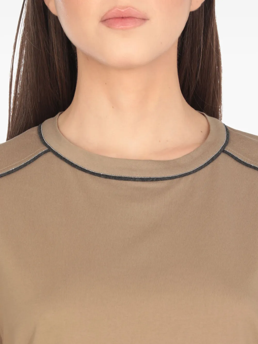 Brunello Cucinelli short-sleeve crewneck top Beige