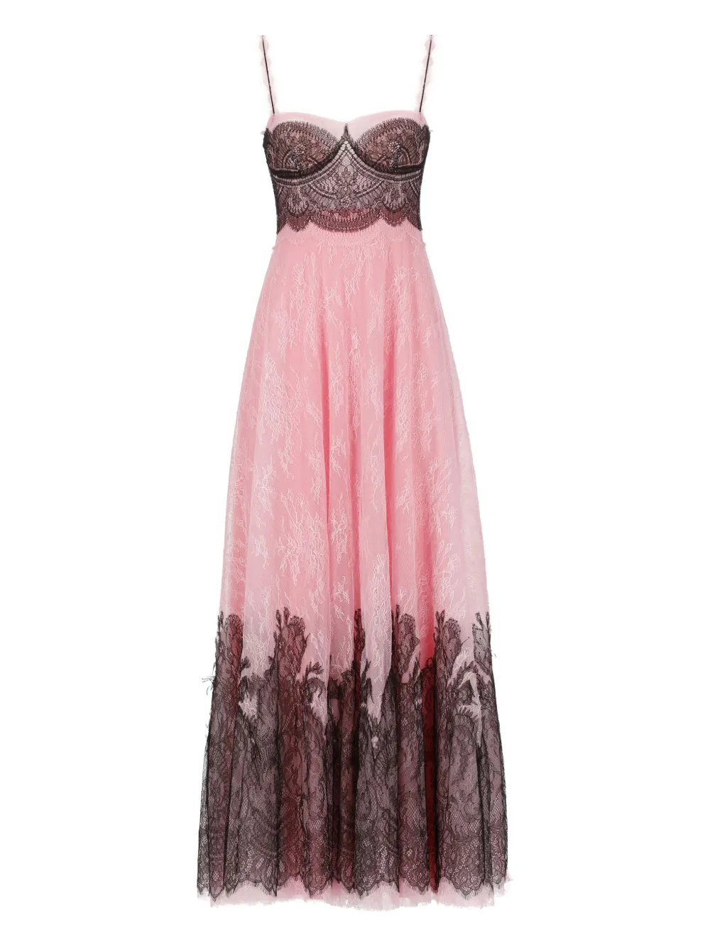 lace-panelled sleeveless maxi dress