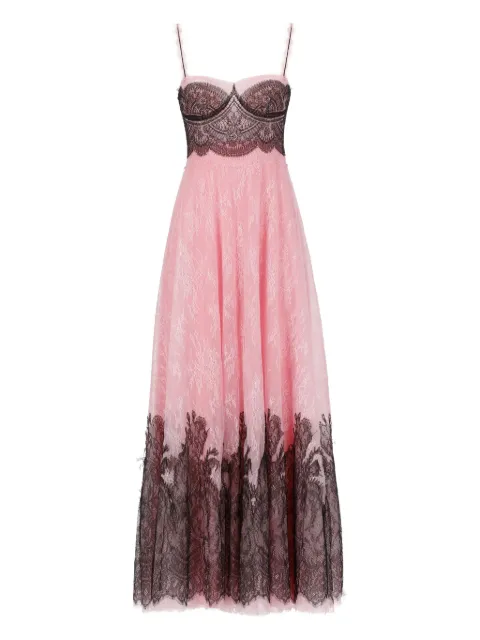 Costarellos lace-panelled sleeveless maxi dress