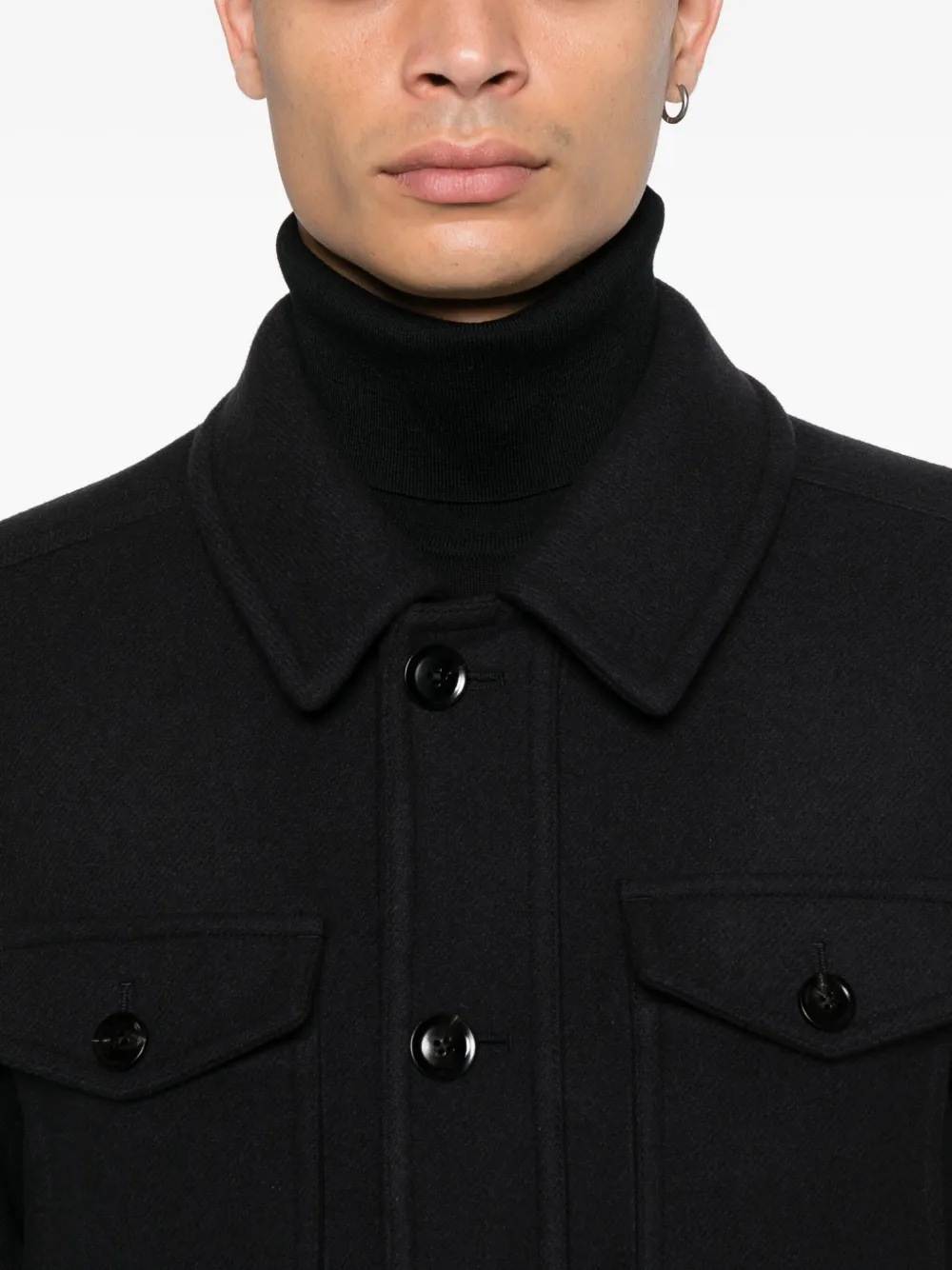 TOM FORD flap-pocket button-front jacket Blauw