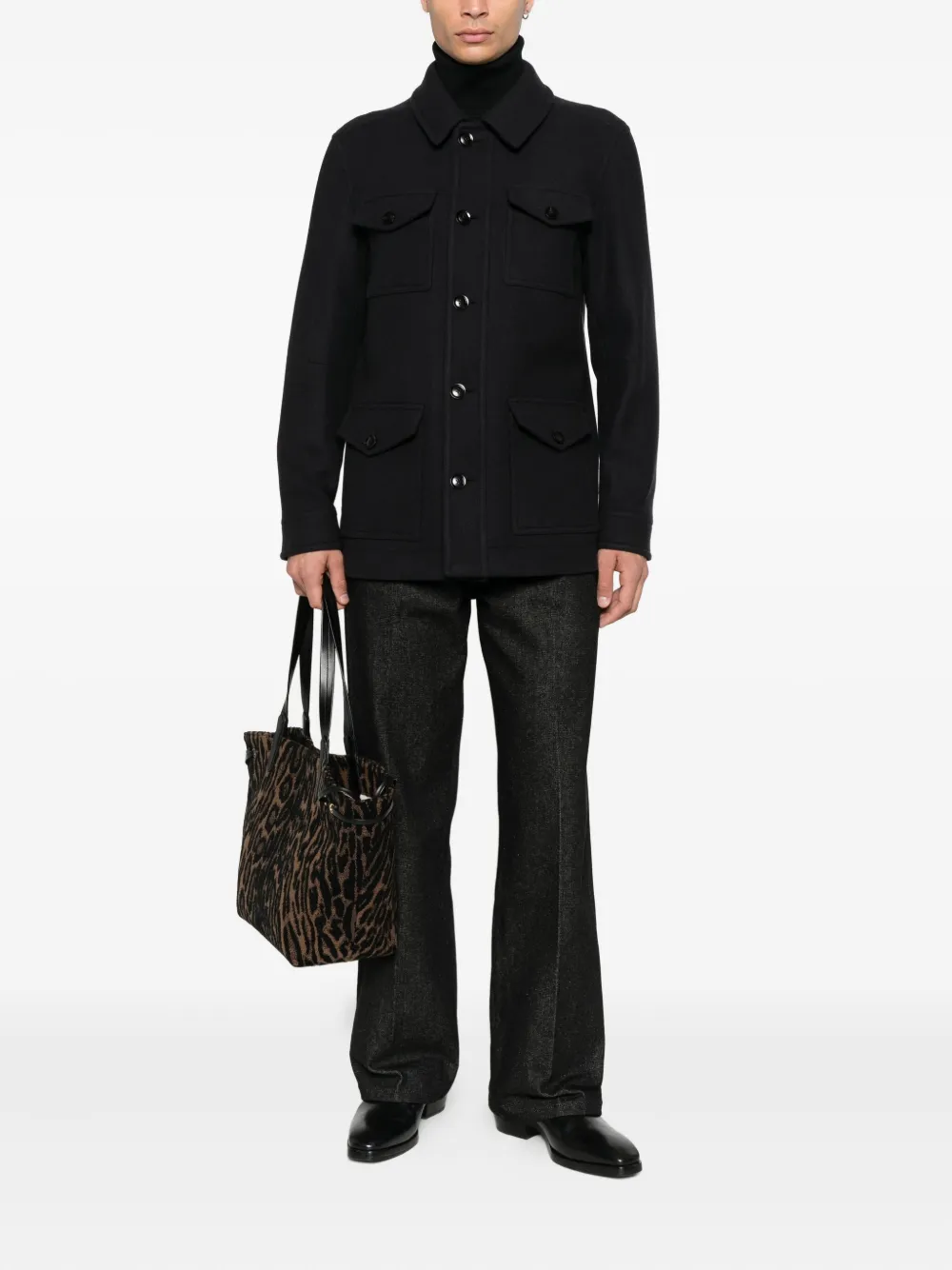 TOM FORD flap-pocket button-front jacket Blauw