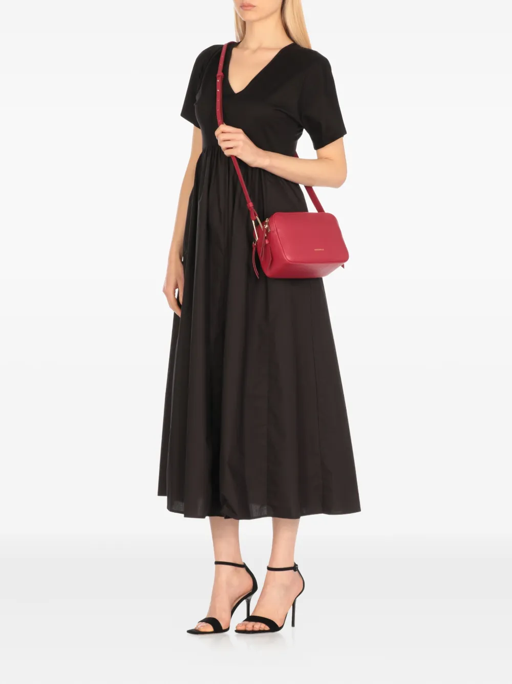 Coccinelle Kleine Mallory leren crossbodytas - Rood