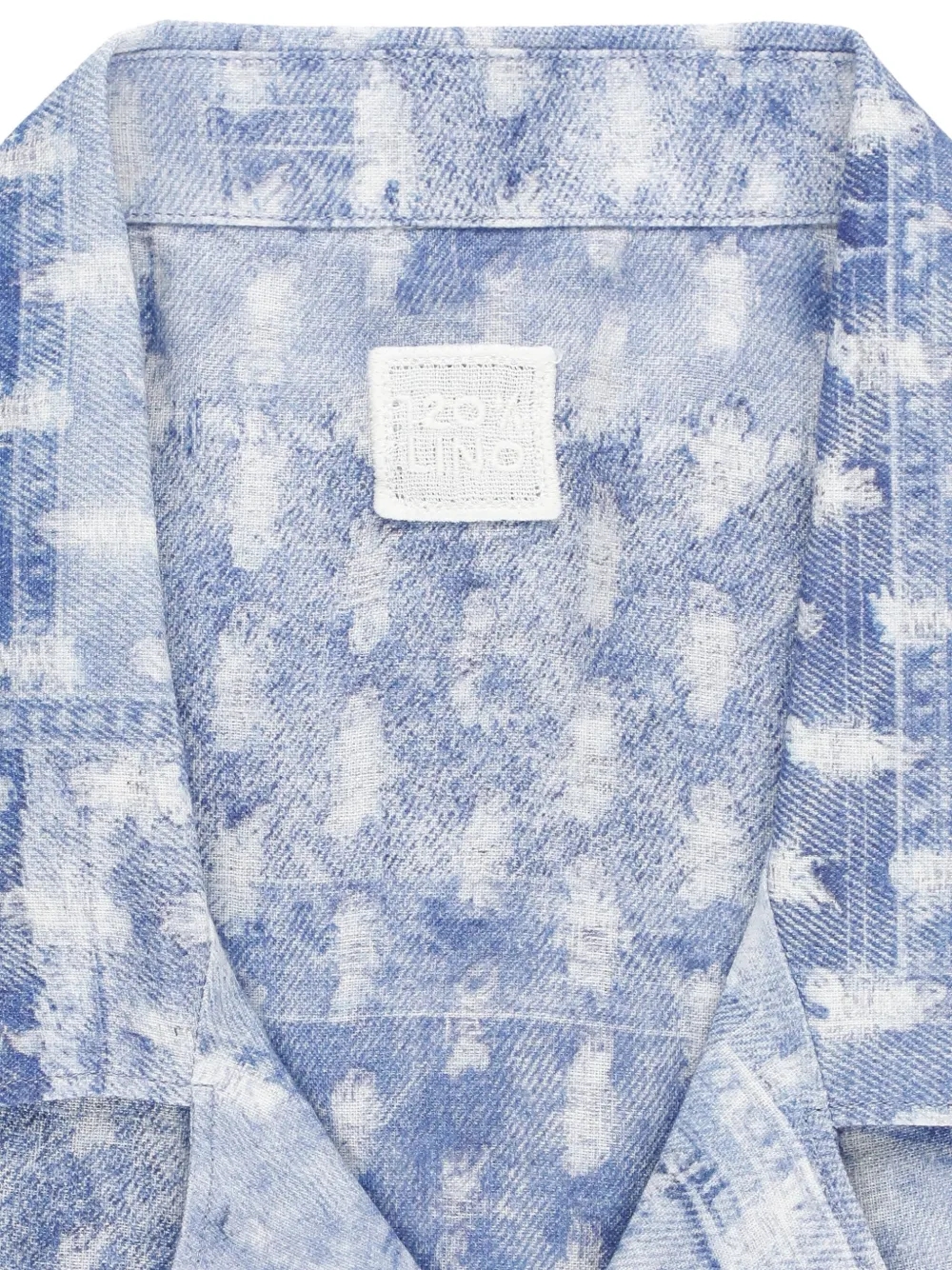 120% Lino distressed-effect linen shirt - Blauw