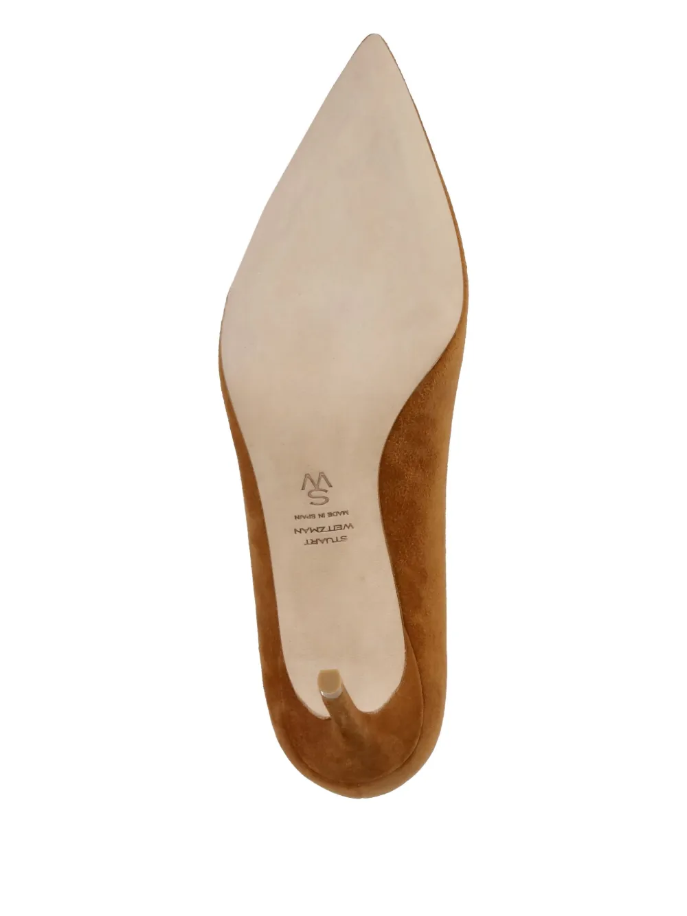 Stuart Weitzman 90mm pointed-toe suede heeled pumps Brown