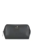 Furla logo zipped make up bag - Black