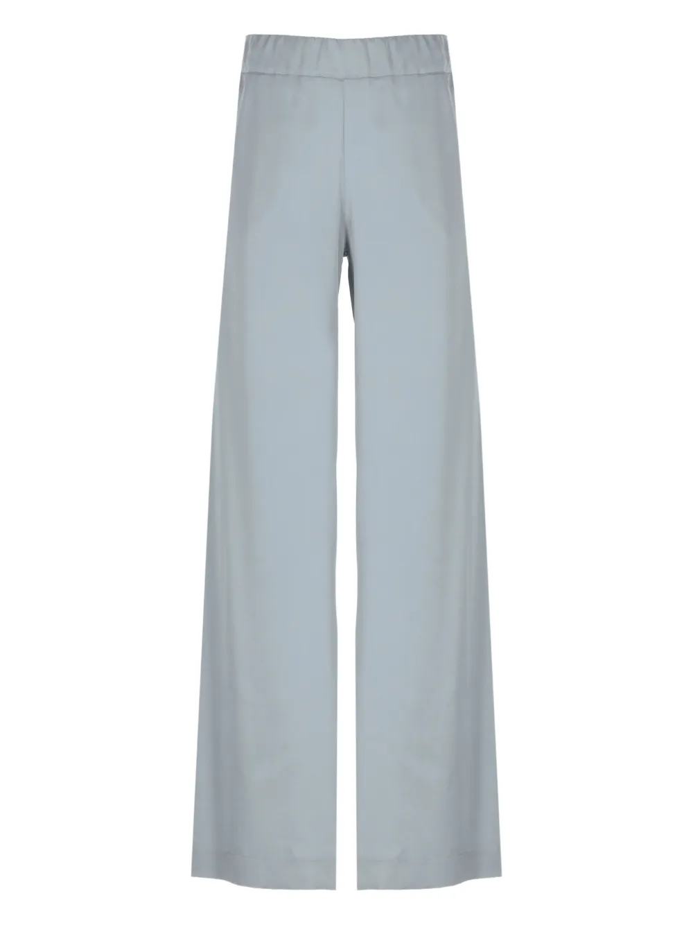 elastic-waistband satin trousers