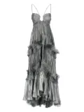 Maria Lucia Hohan pleated ruffled asymmetric evening dress - Grey