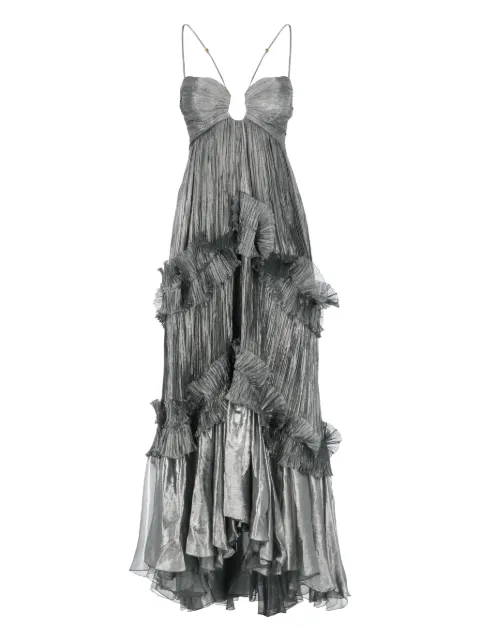 Maria Lucia Hohan pleated ruffled asymmetric evening dress