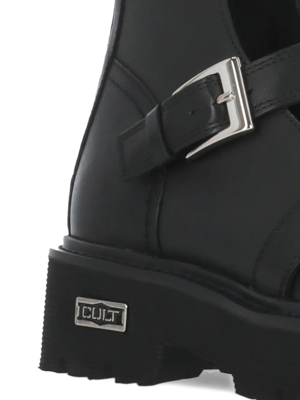 Cult buckle-strap cut-out boots Black