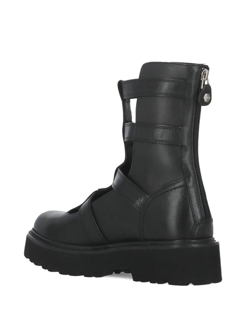 Cult buckle-strap cut-out boots Black