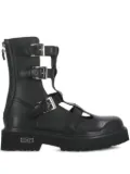 Cult buckle-strap cut-out boots - Black