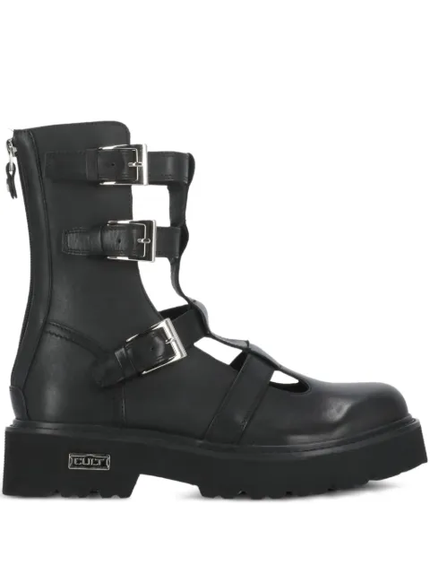 Cult buckle-strap cut-out boots