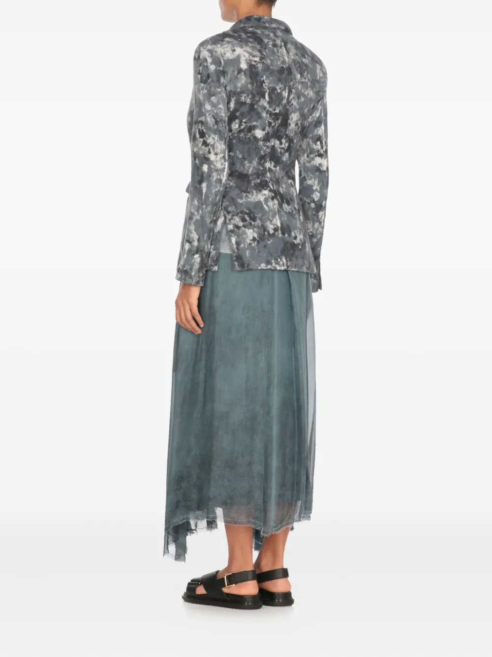 Avant Toi Blazer met puntige revers en patroon Blauw