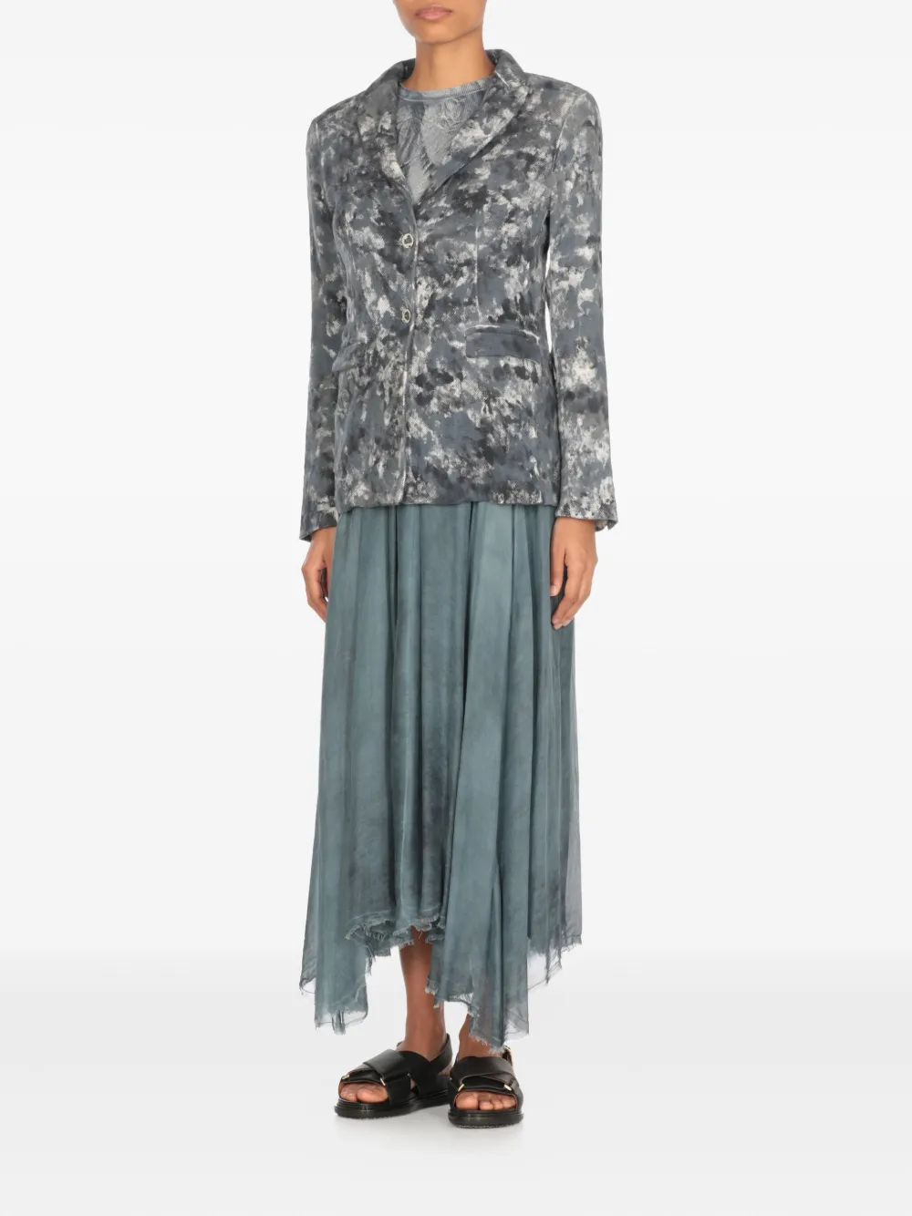 Avant Toi Blazer met puntige revers en patroon Blauw